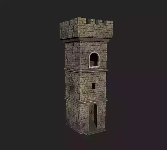 Medieval Watchtower Low-poly 3D model