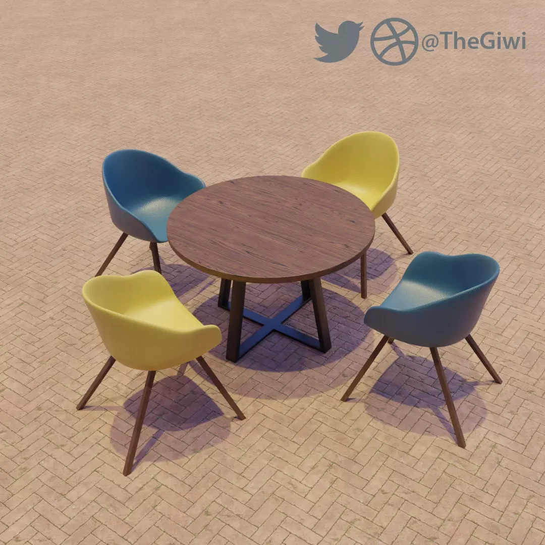 Cafe Seating setup 3D model_0