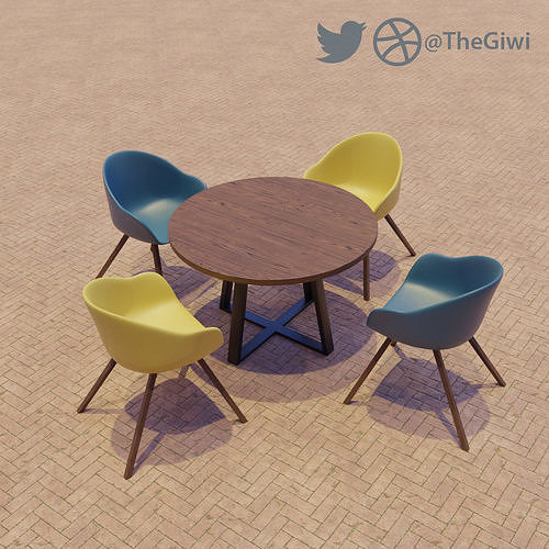 Cafe Seating setup 3D model