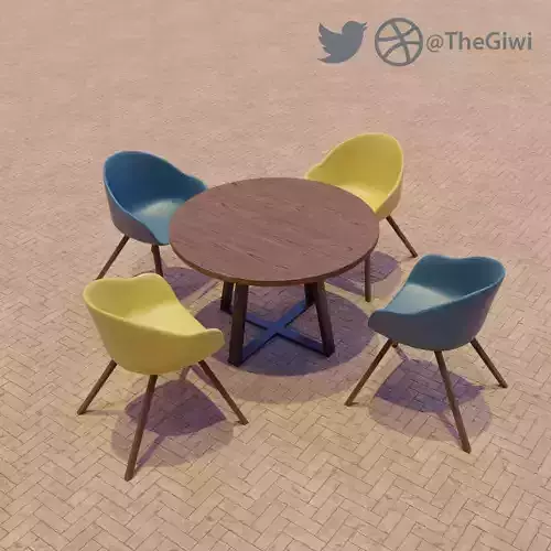 Cafe Seating setup 3D model
