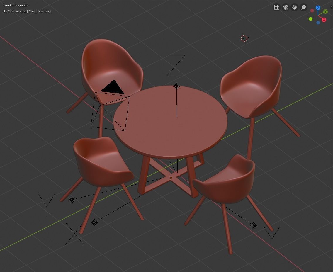 Cafe Seating setup 3D model_14