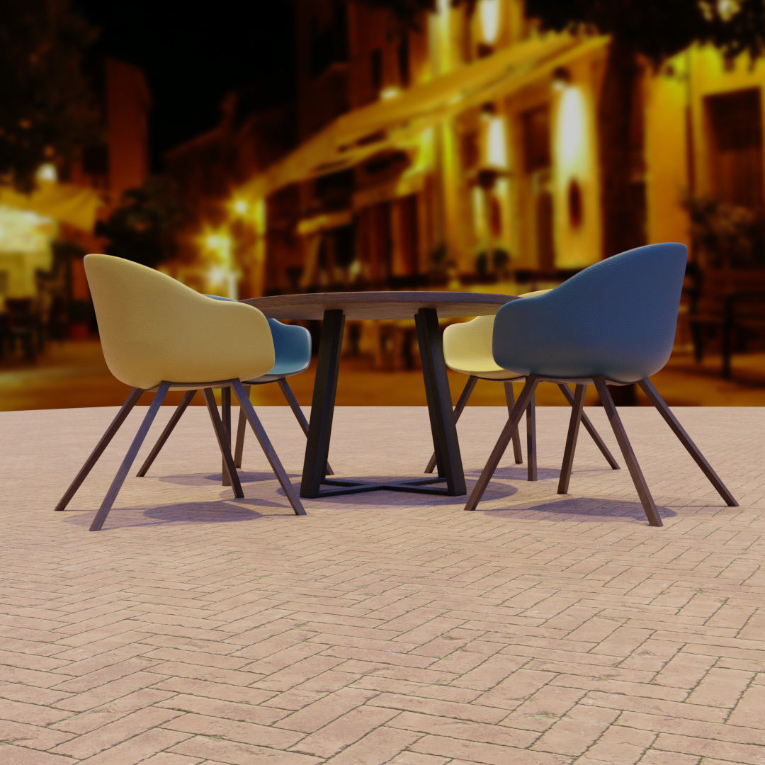 Cafe Seating setup 3D model_5