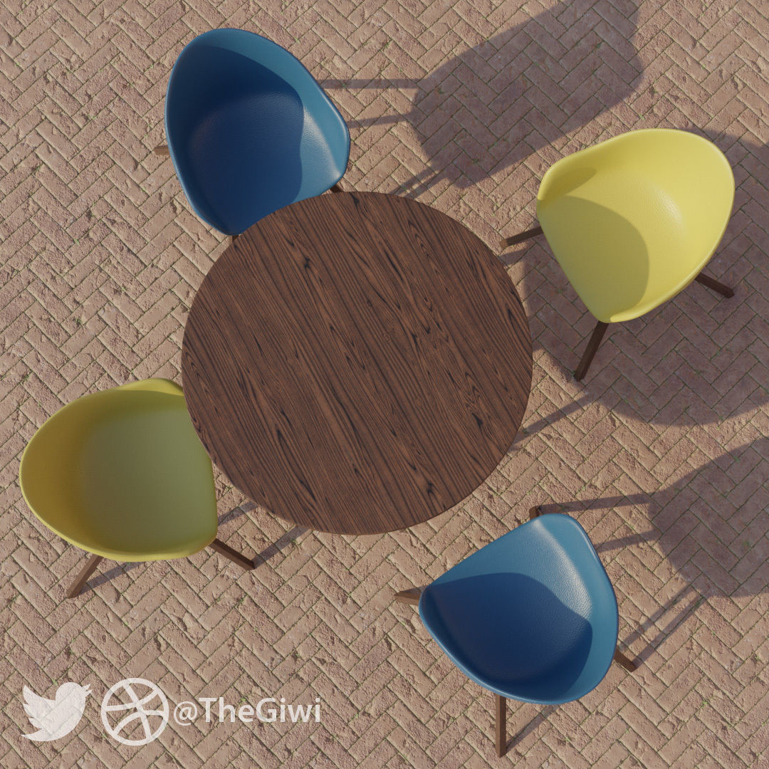 Cafe Seating setup 3D model_2