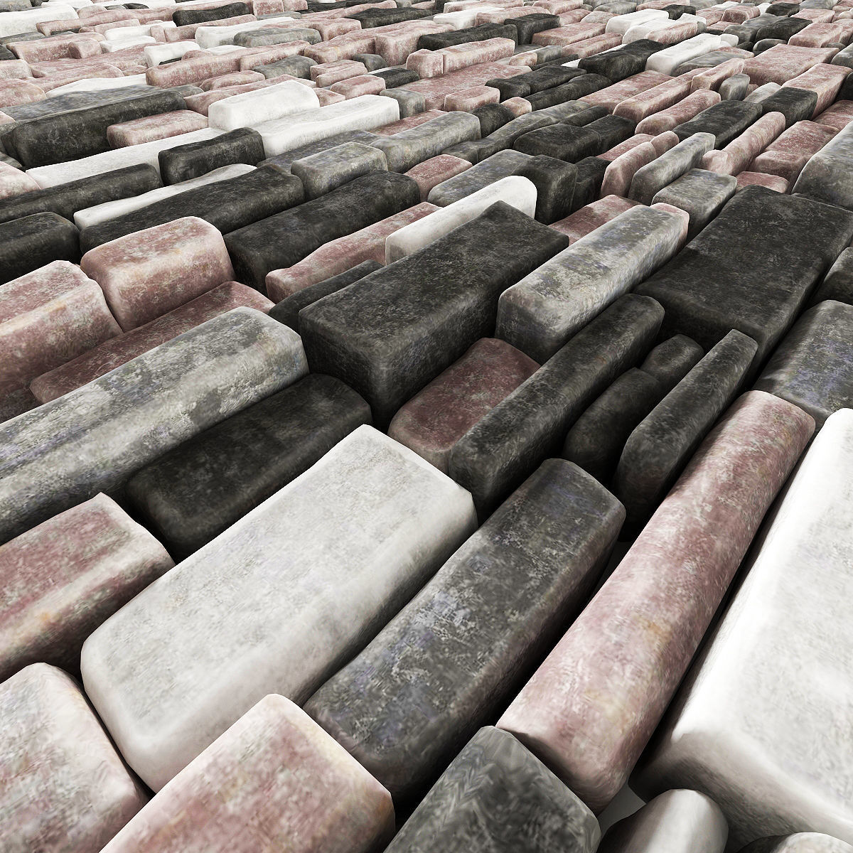 Paving brick smooth 3D model_2