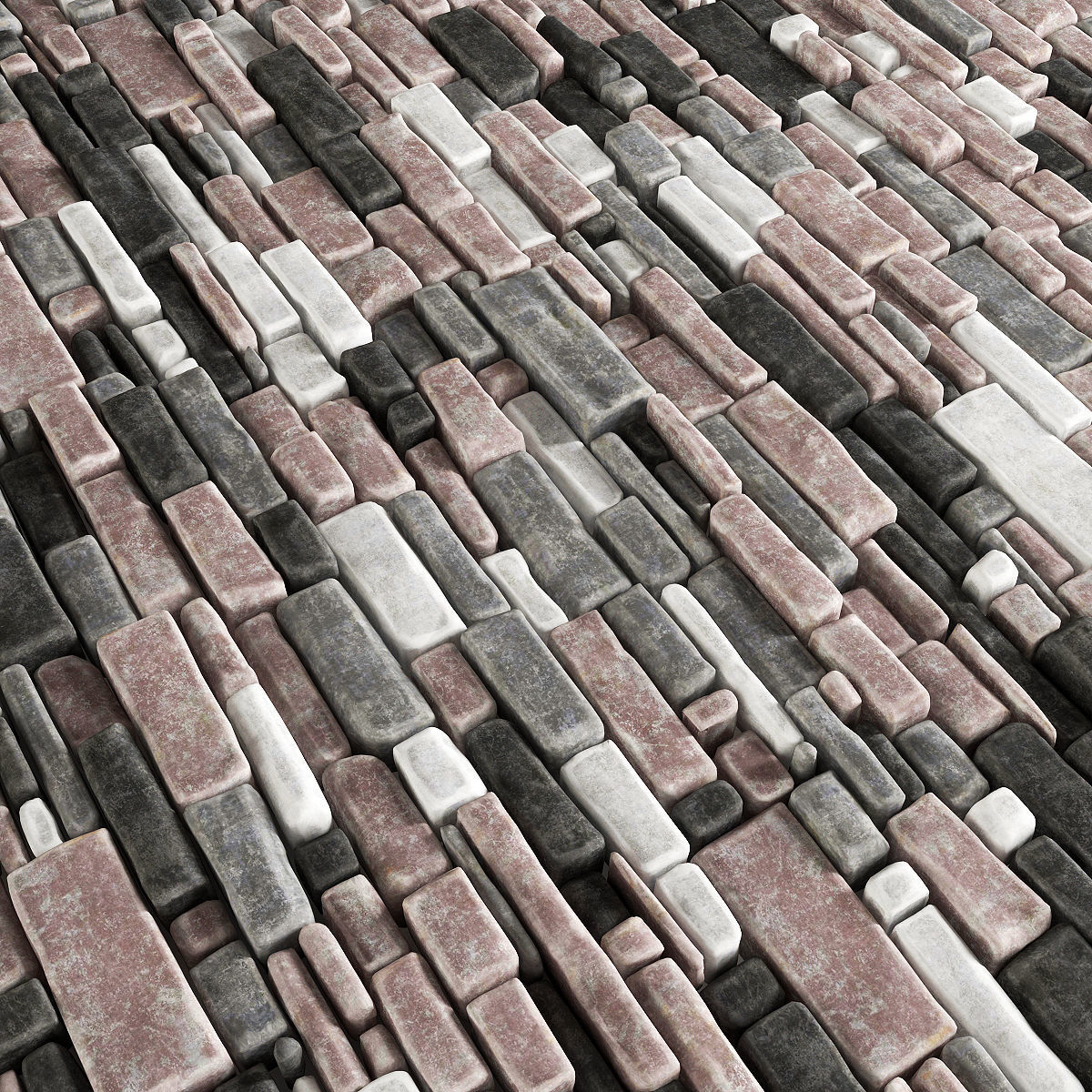 Paving brick smooth 3D model_3