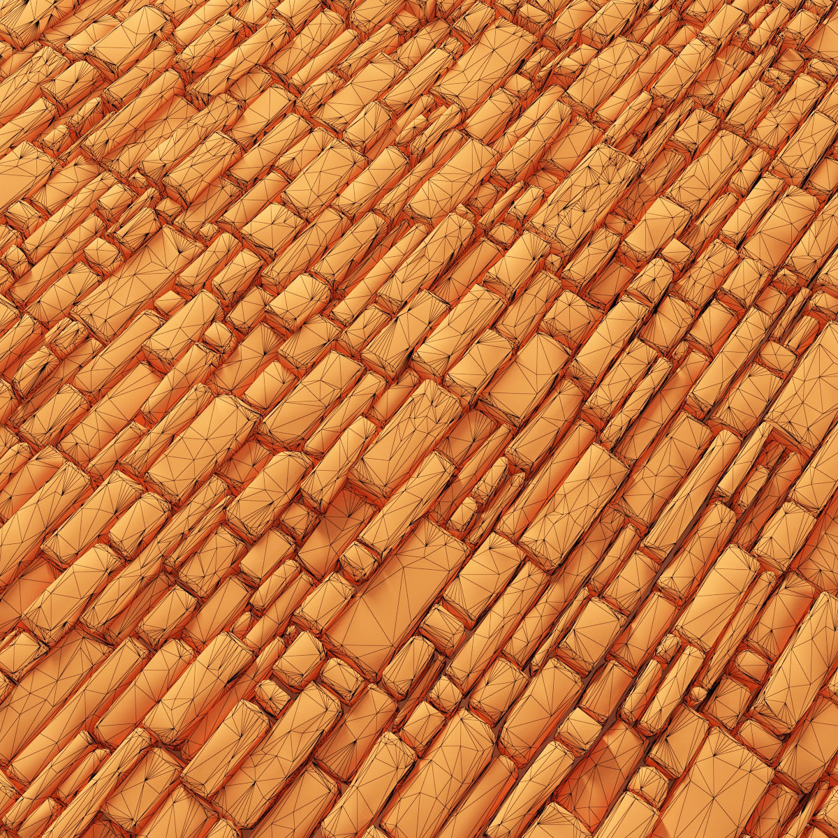 Paving brick smooth 3D model_9