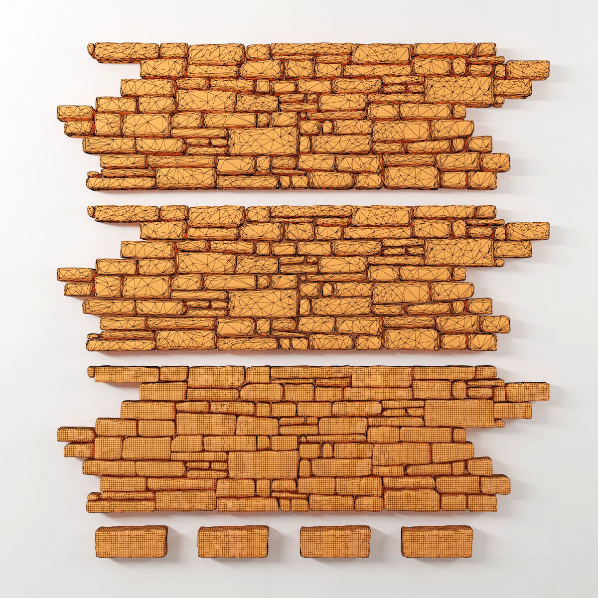 Paving brick smooth 3D model_7