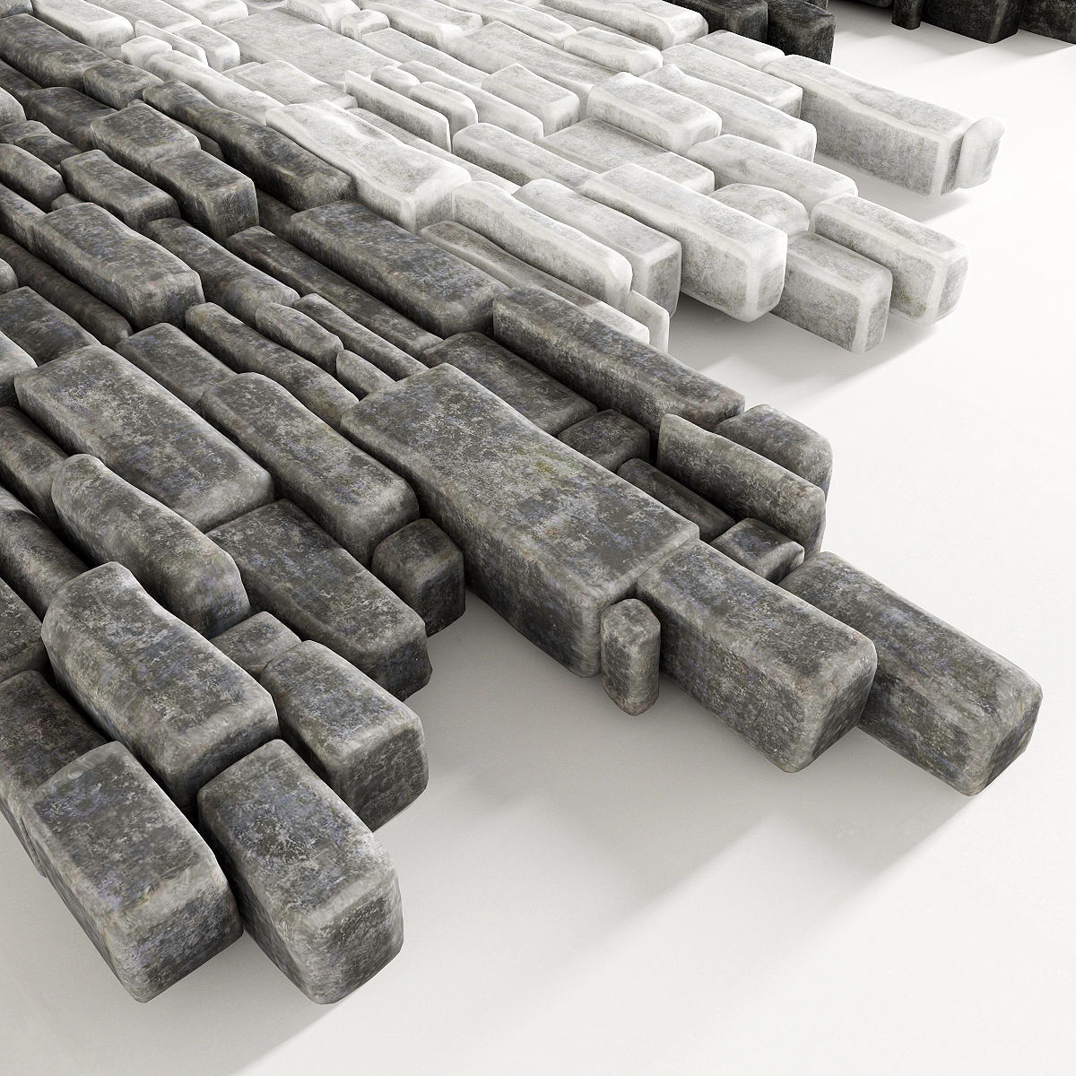 Paving brick smooth 3D model_6