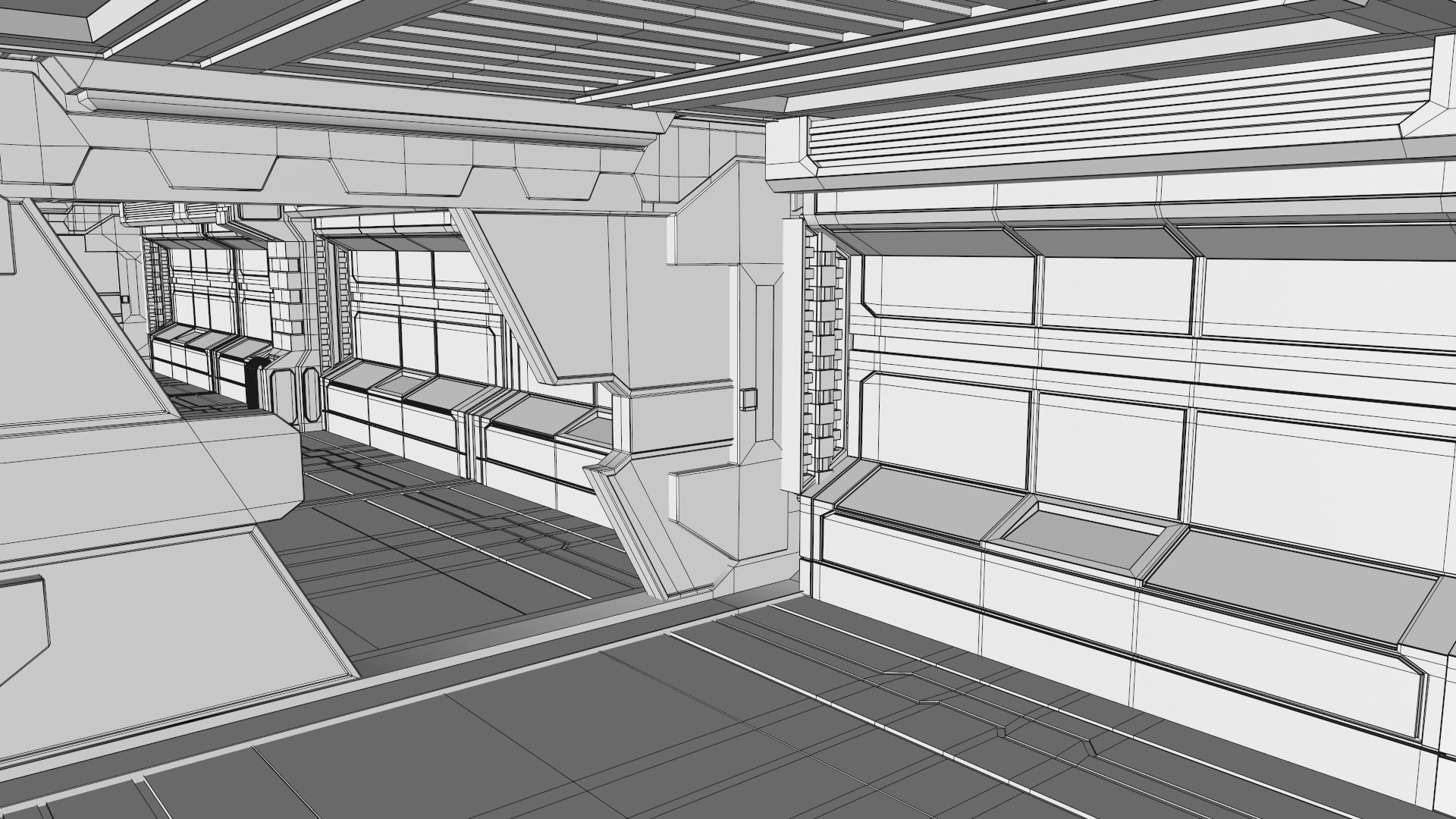 Sci Fi Corridor 3D model_21