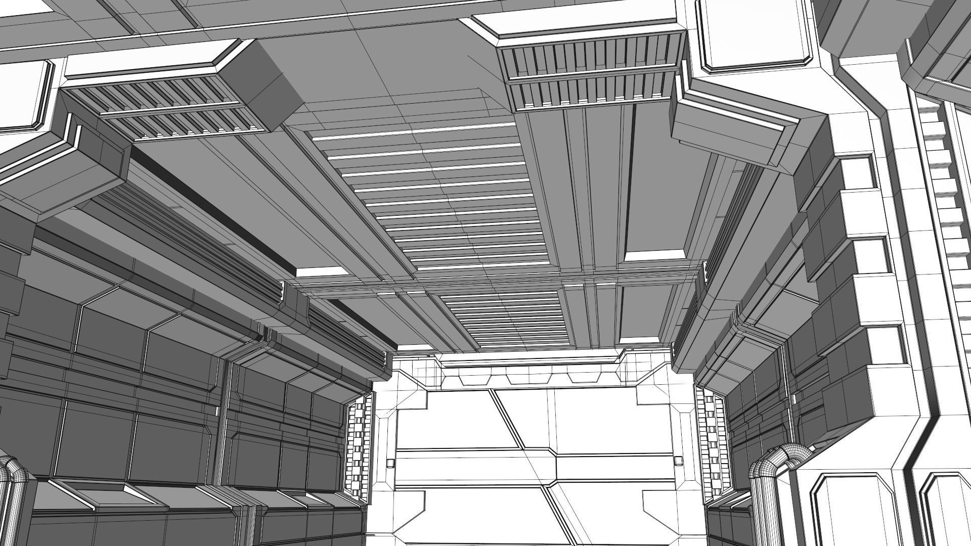 Sci Fi Corridor 3D model_13