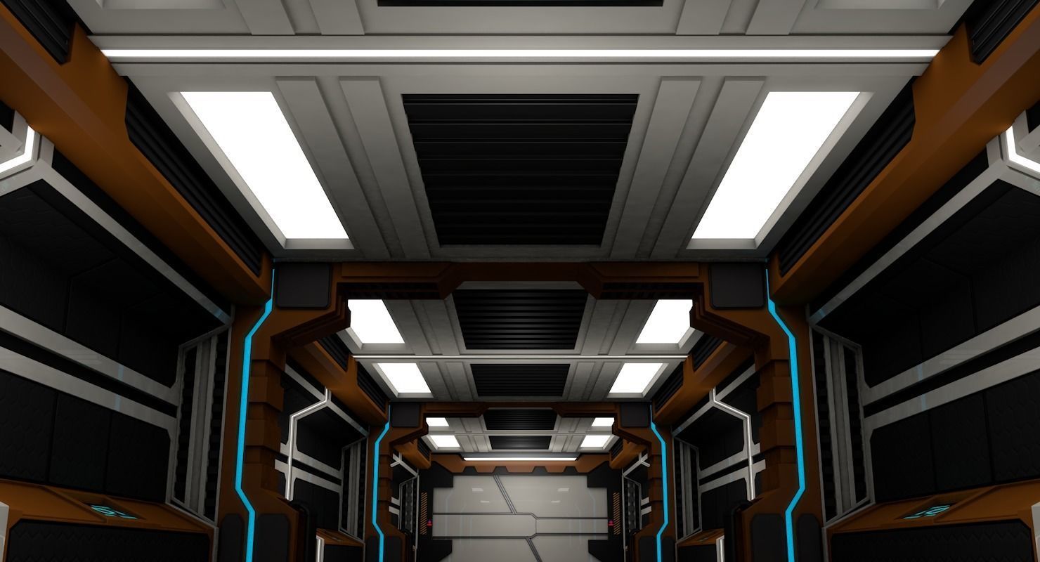 Sci Fi Corridor 3D model_3