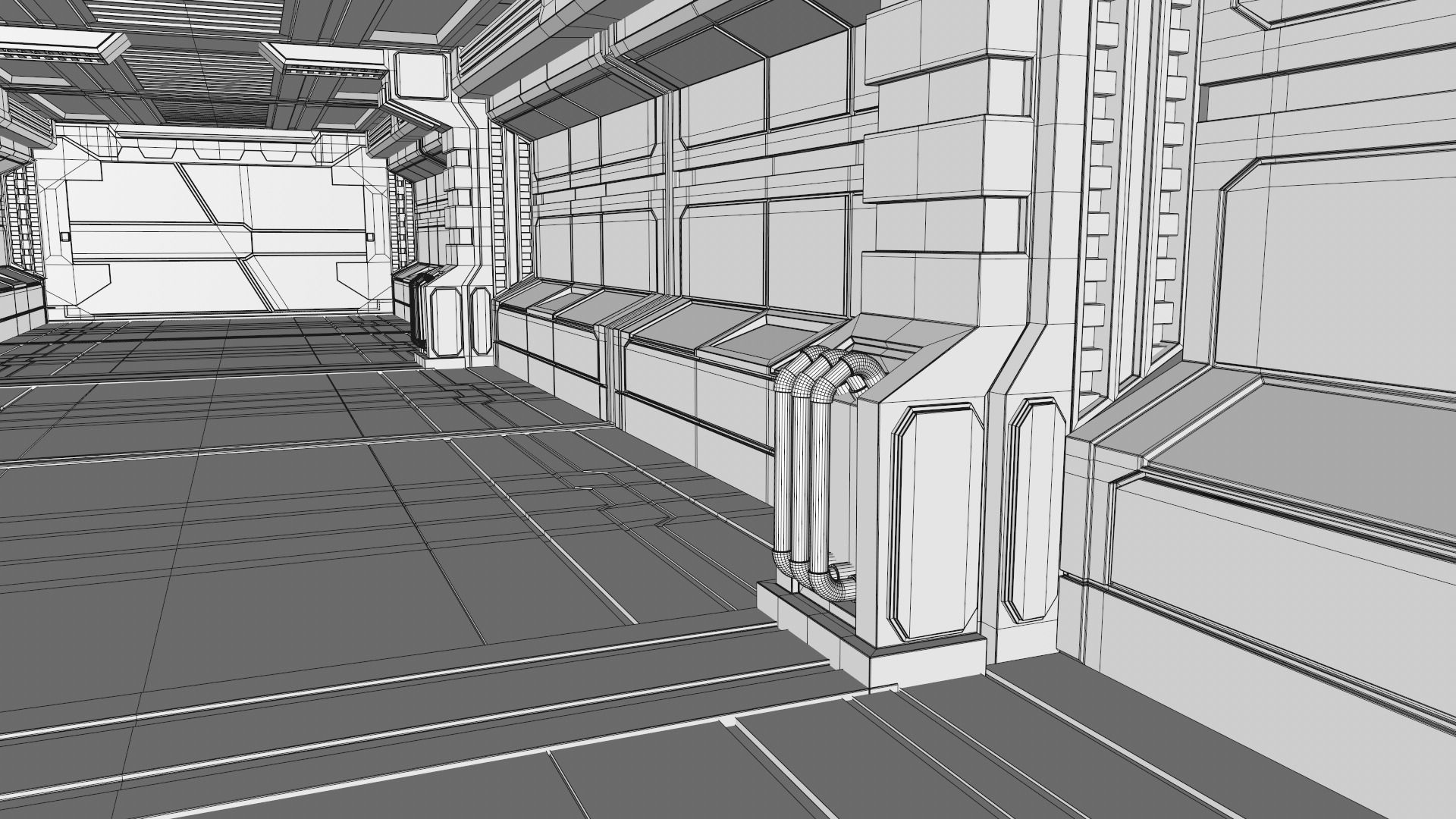 Sci Fi Corridor 3D model_11