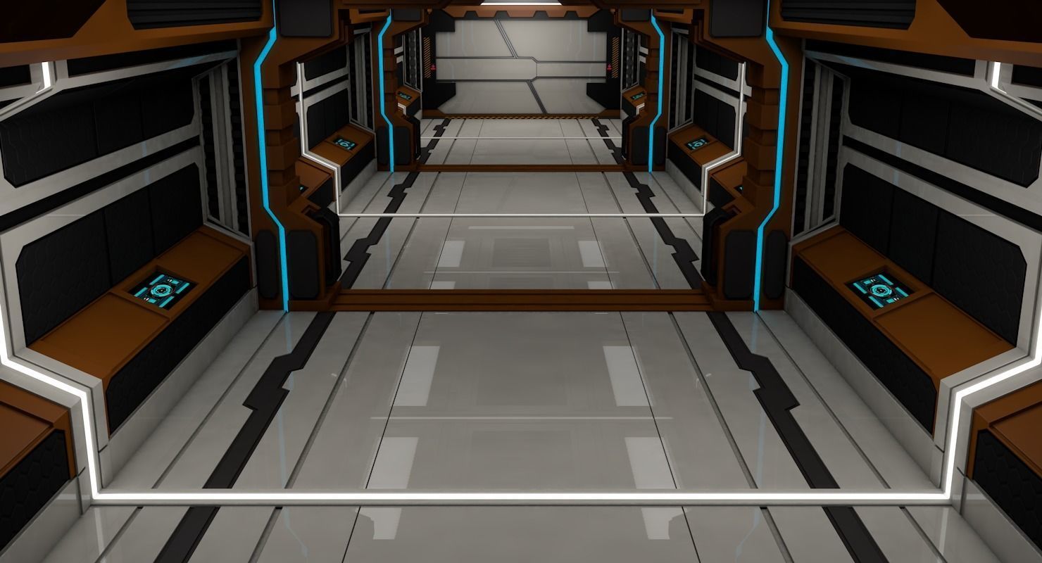Sci Fi Corridor 3D model_2