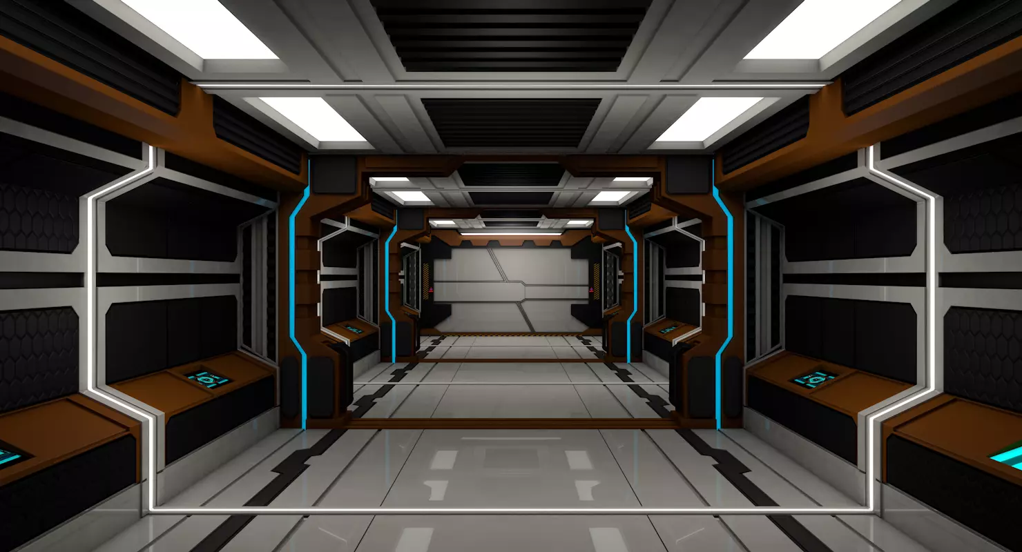 Sci Fi Corridor 3D model_0