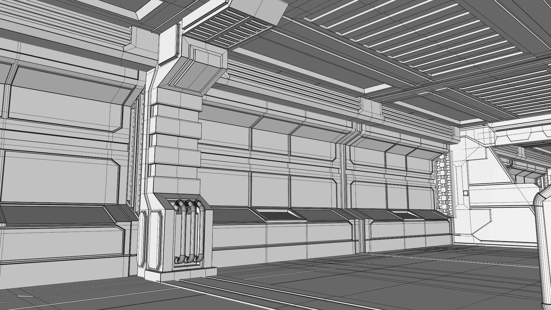Sci Fi Corridor 3D model_17
