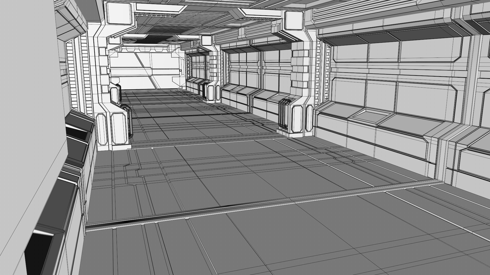 Sci Fi Corridor 3D model_10