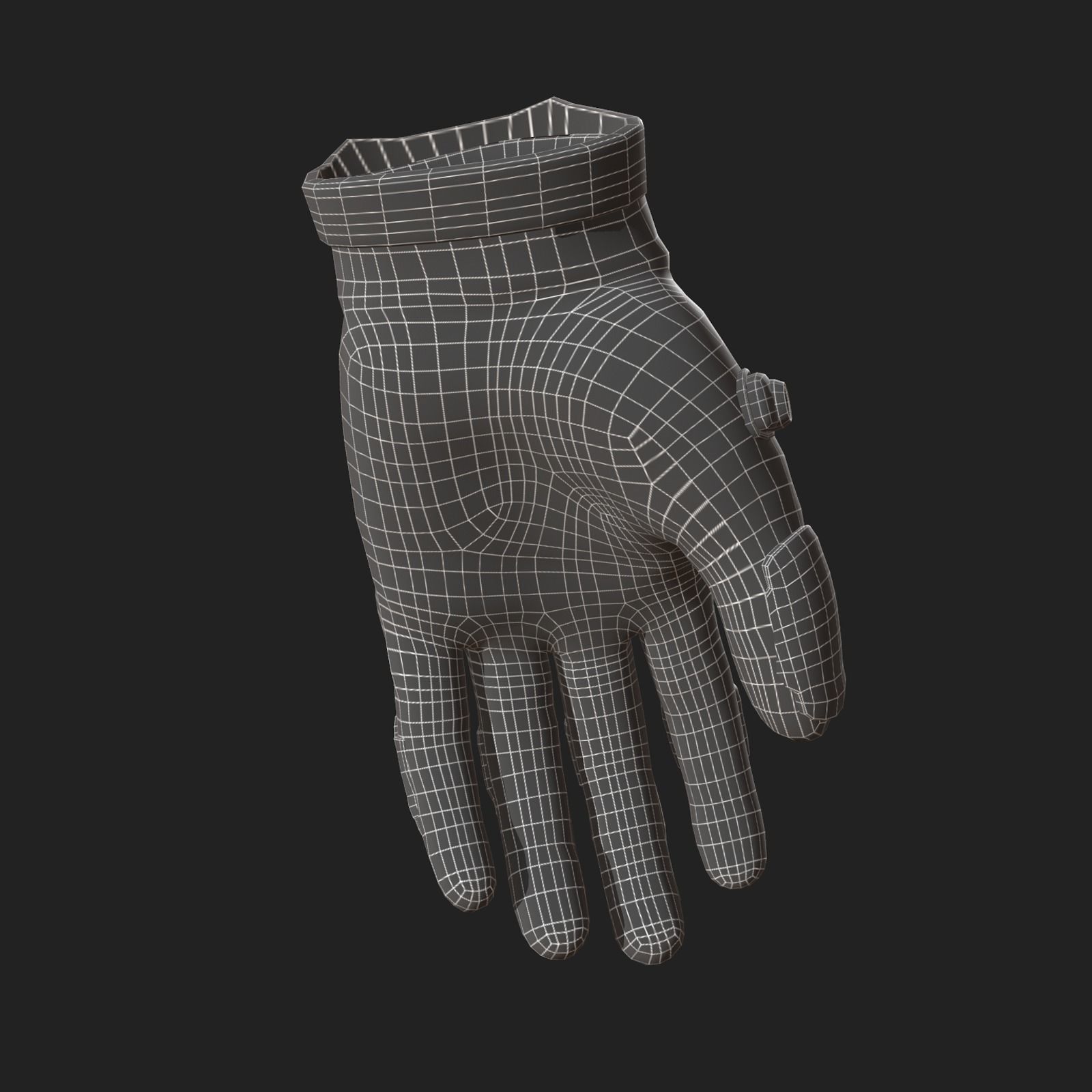 Gloves military combat soldier armor scifi low poly  Low-poly 3D model_7