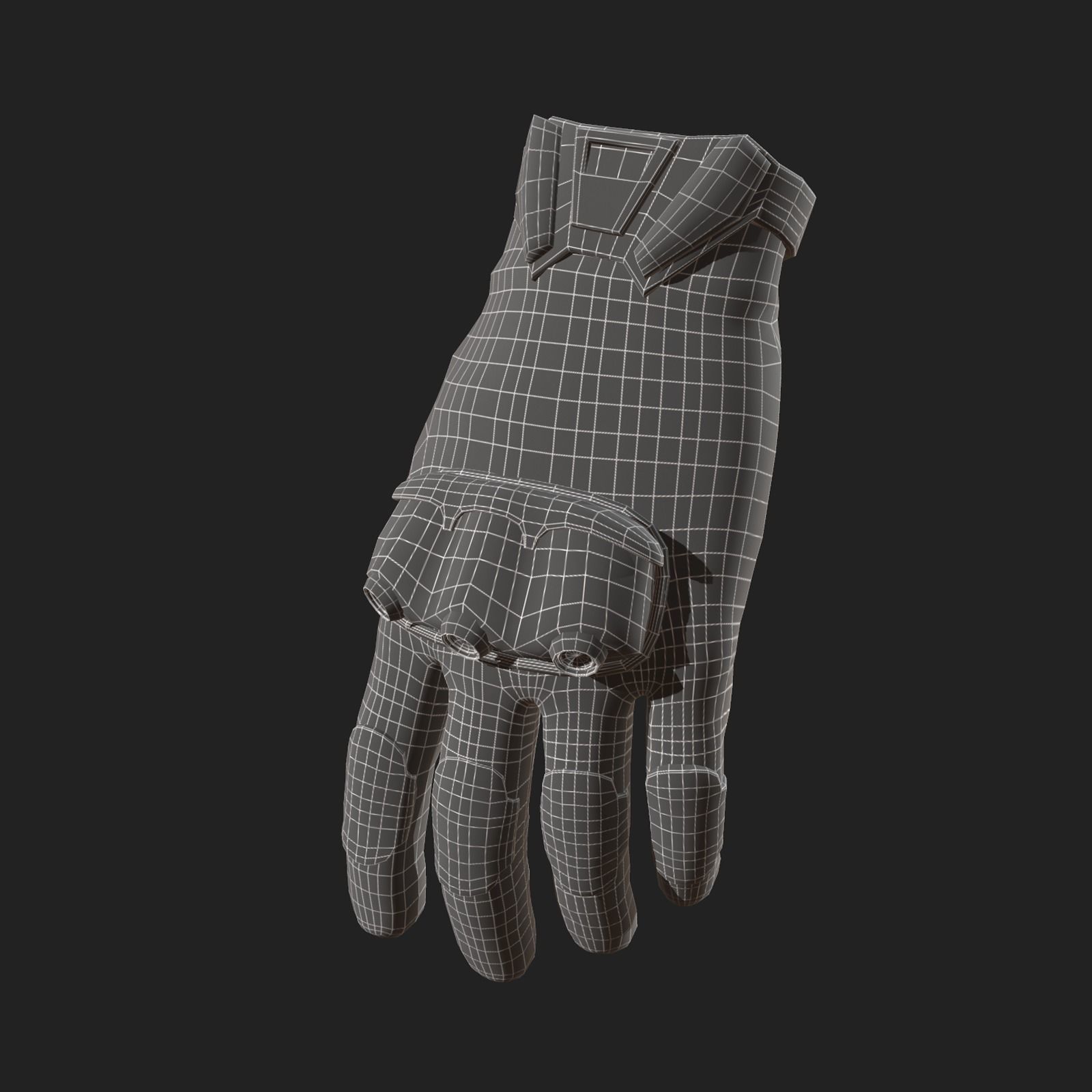 Gloves military combat soldier armor scifi low poly  Low-poly 3D model_8