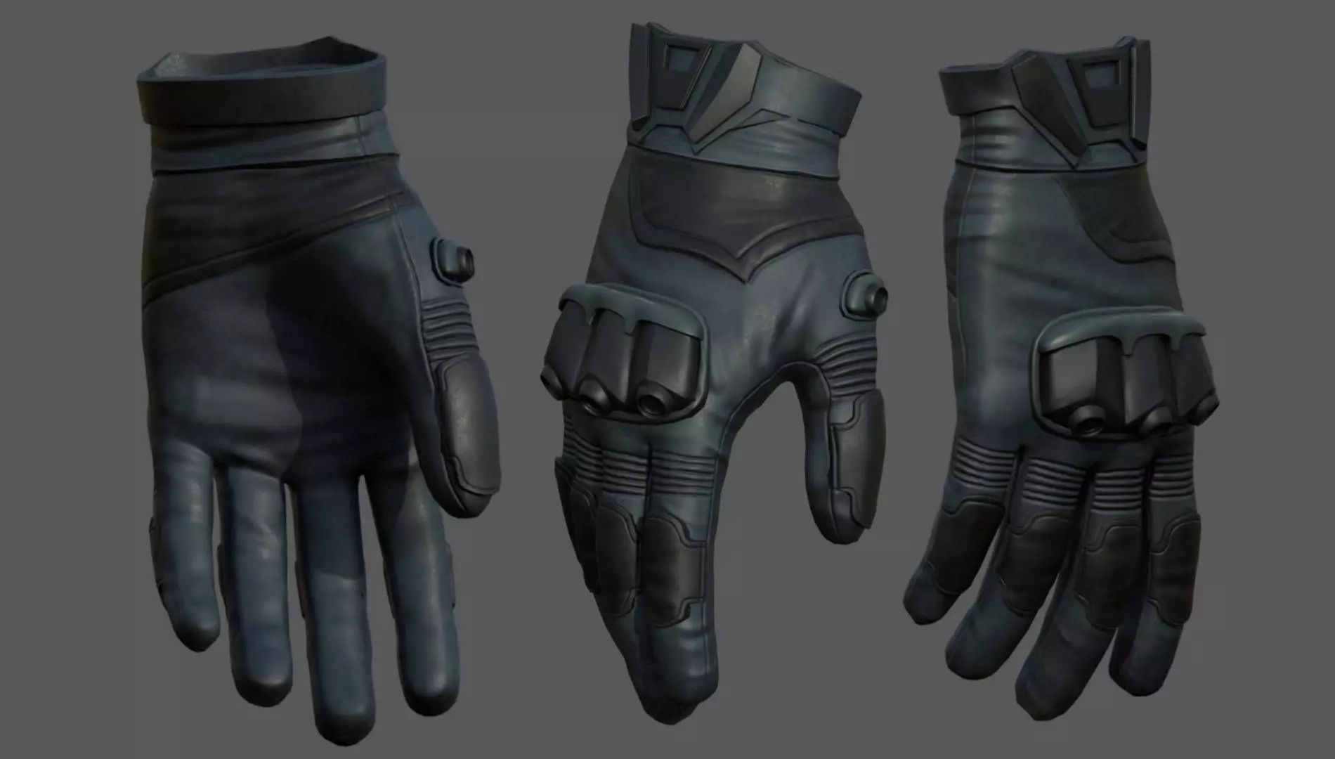 Gloves military combat soldier armor scifi low poly  Low-poly 3D model_0