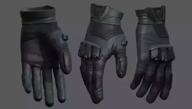 Gloves military combat soldier armor scifi low poly  Low-poly 3D model
