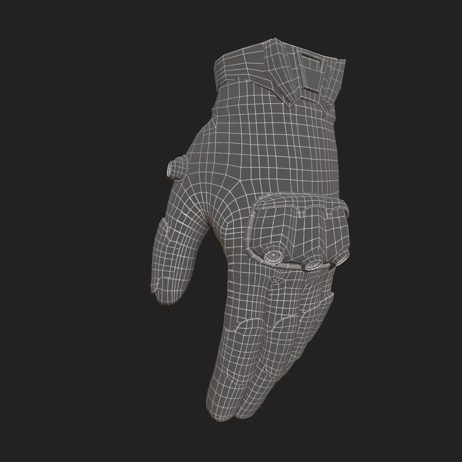 Gloves military combat soldier armor scifi low poly  Low-poly 3D model_9