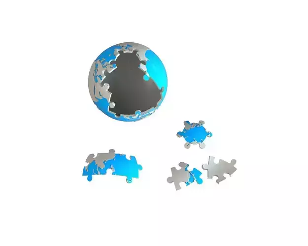 Earth puzzle 3D print model