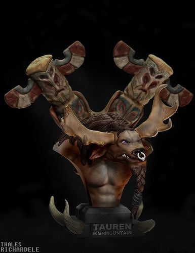 Tauren Hightmountain Fanart from World of Warcraft 3D print model