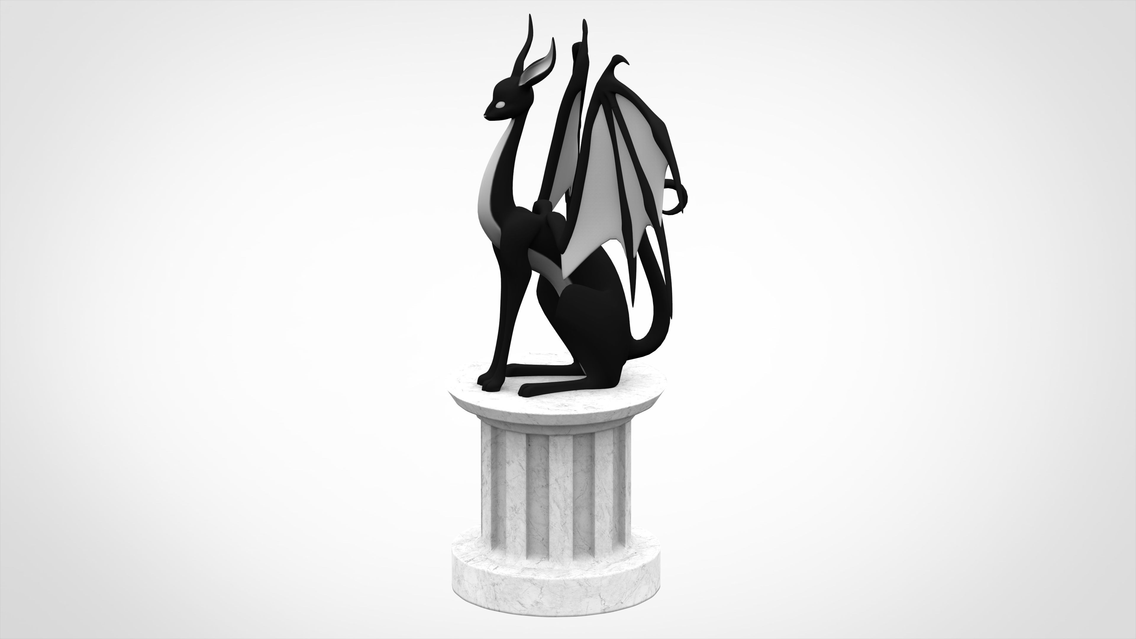 Black Sphinx 3D model_2