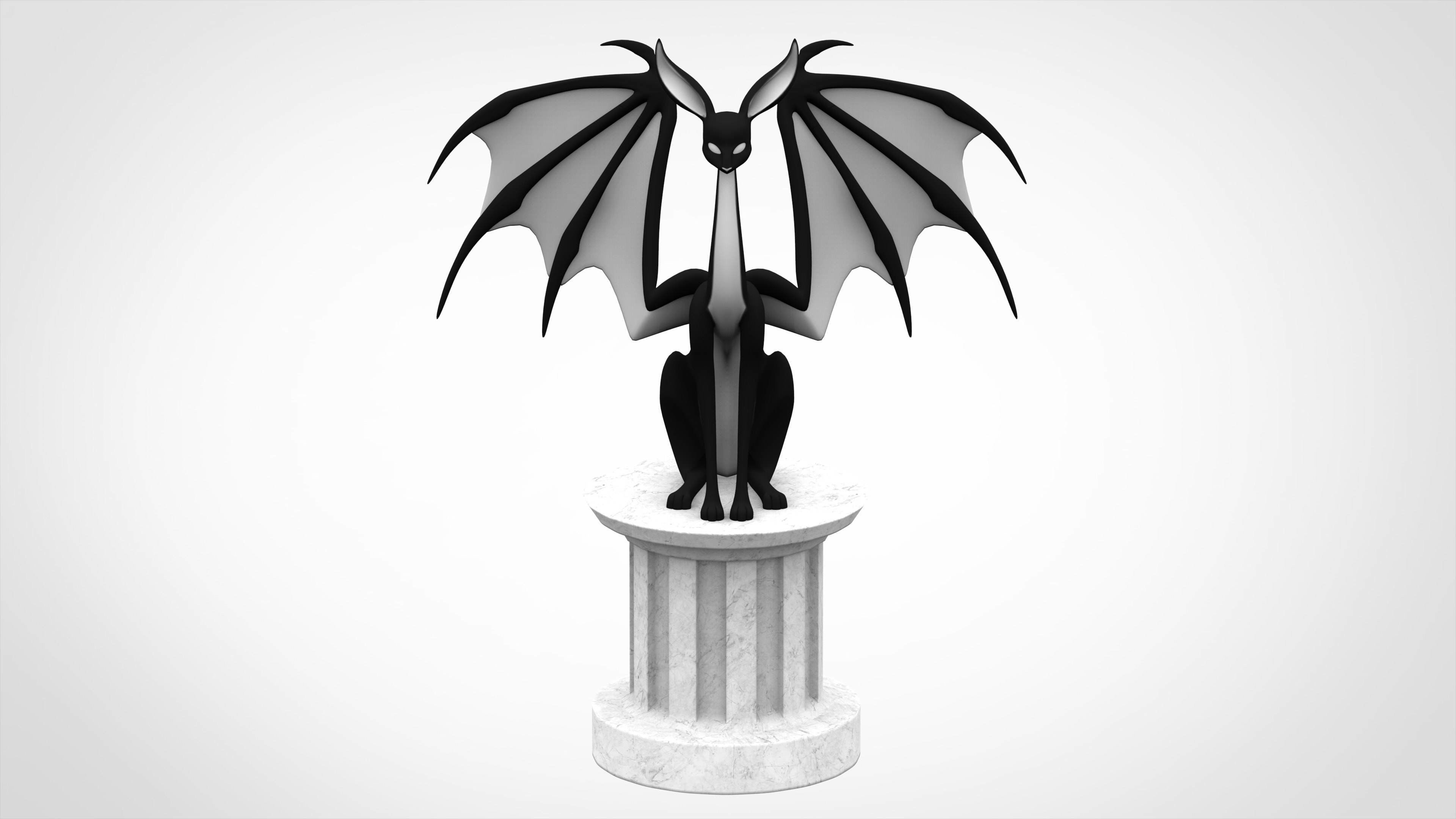 Black Sphinx 3D model_1