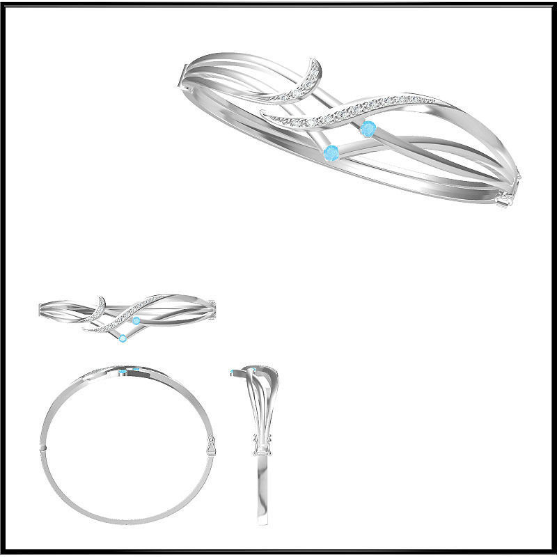 JCD Format bangle designs collection for jewelry 3D print model_3