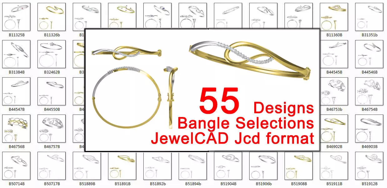 JCD Format bangle designs collection for jewelry 3D print model_0