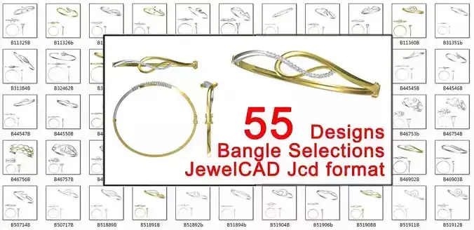 JCD Format bangle designs collection for jewelry