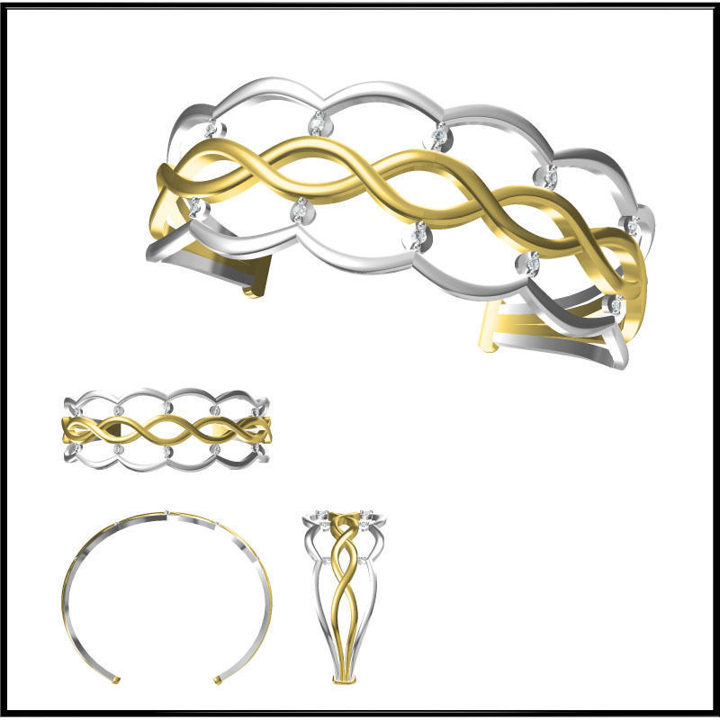 JCD Format bangle designs collection for jewelry 3D print model_34