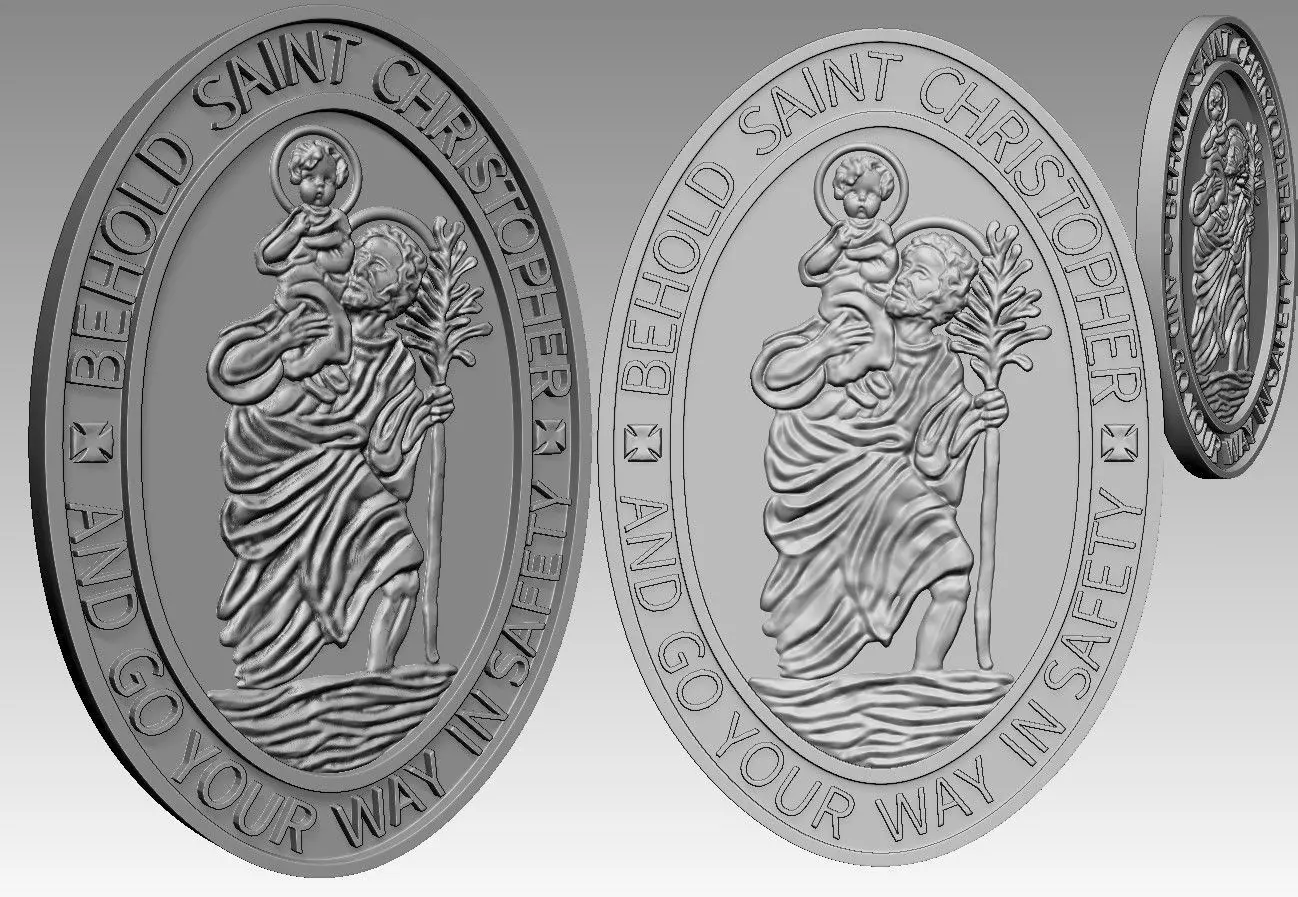 saint christopher pendant 3D print model