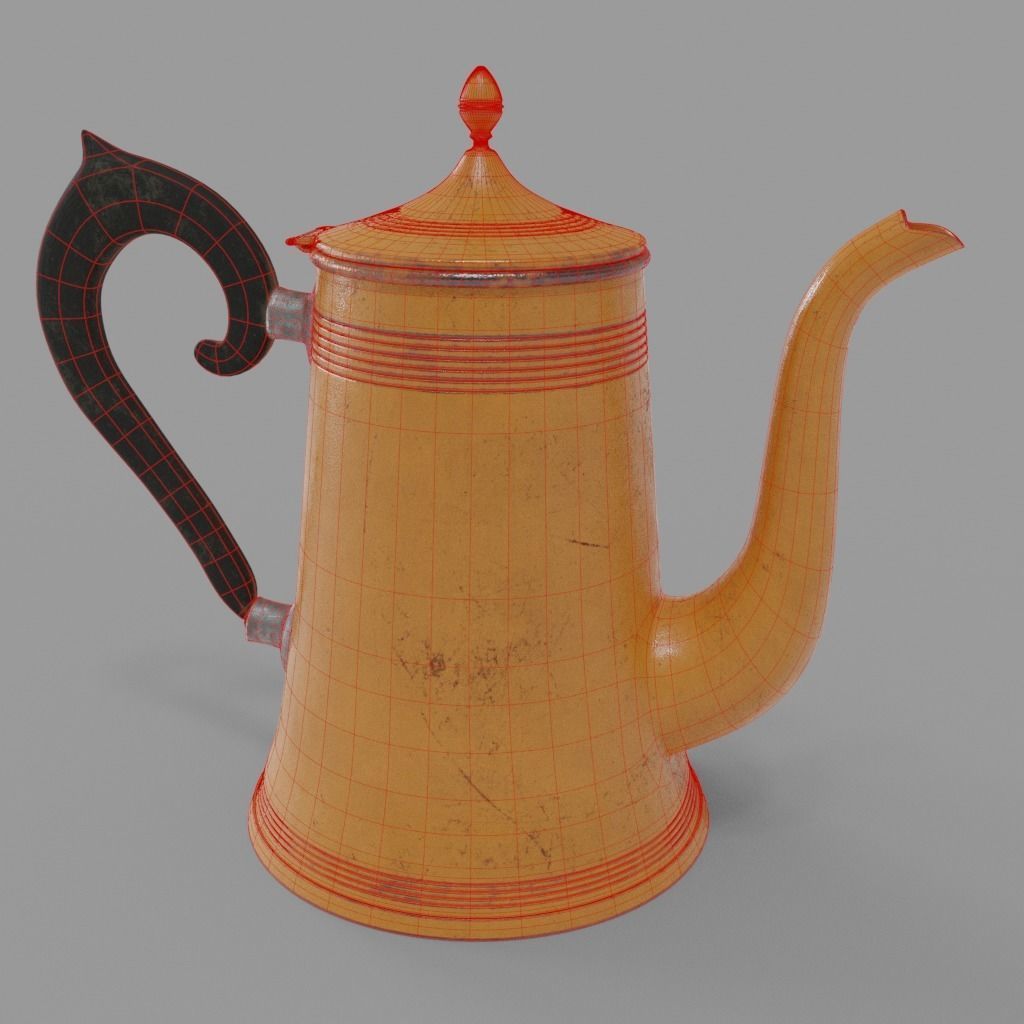 Vintage Coffee Pot 001 3D model_5