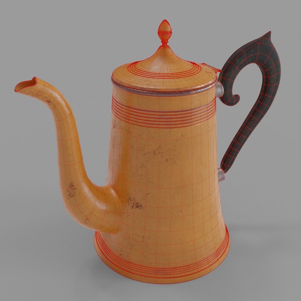 Vintage Coffee Pot 001 3D model_3