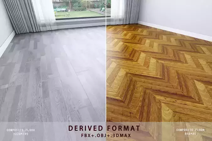 Floor model derived format Low-poly 3D model