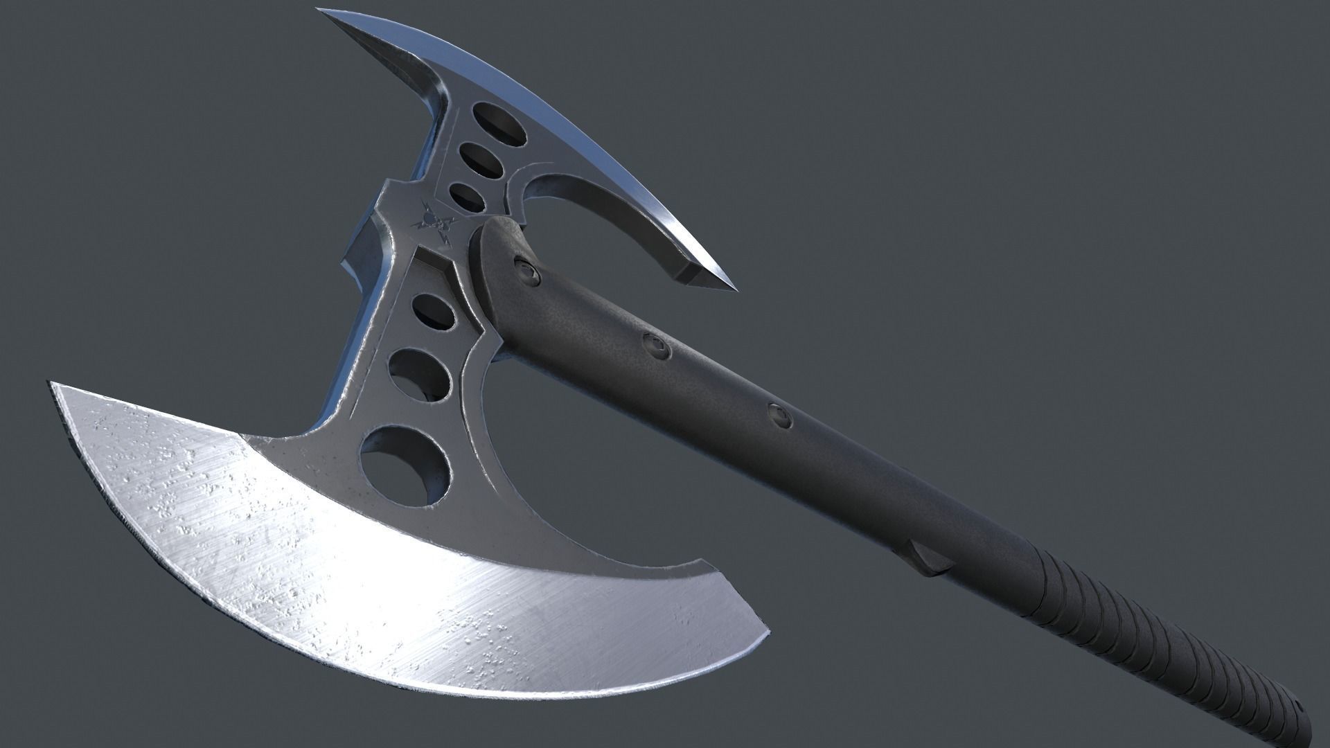 Tomahawk M48 Double Bladed Low-poly 3D model_3