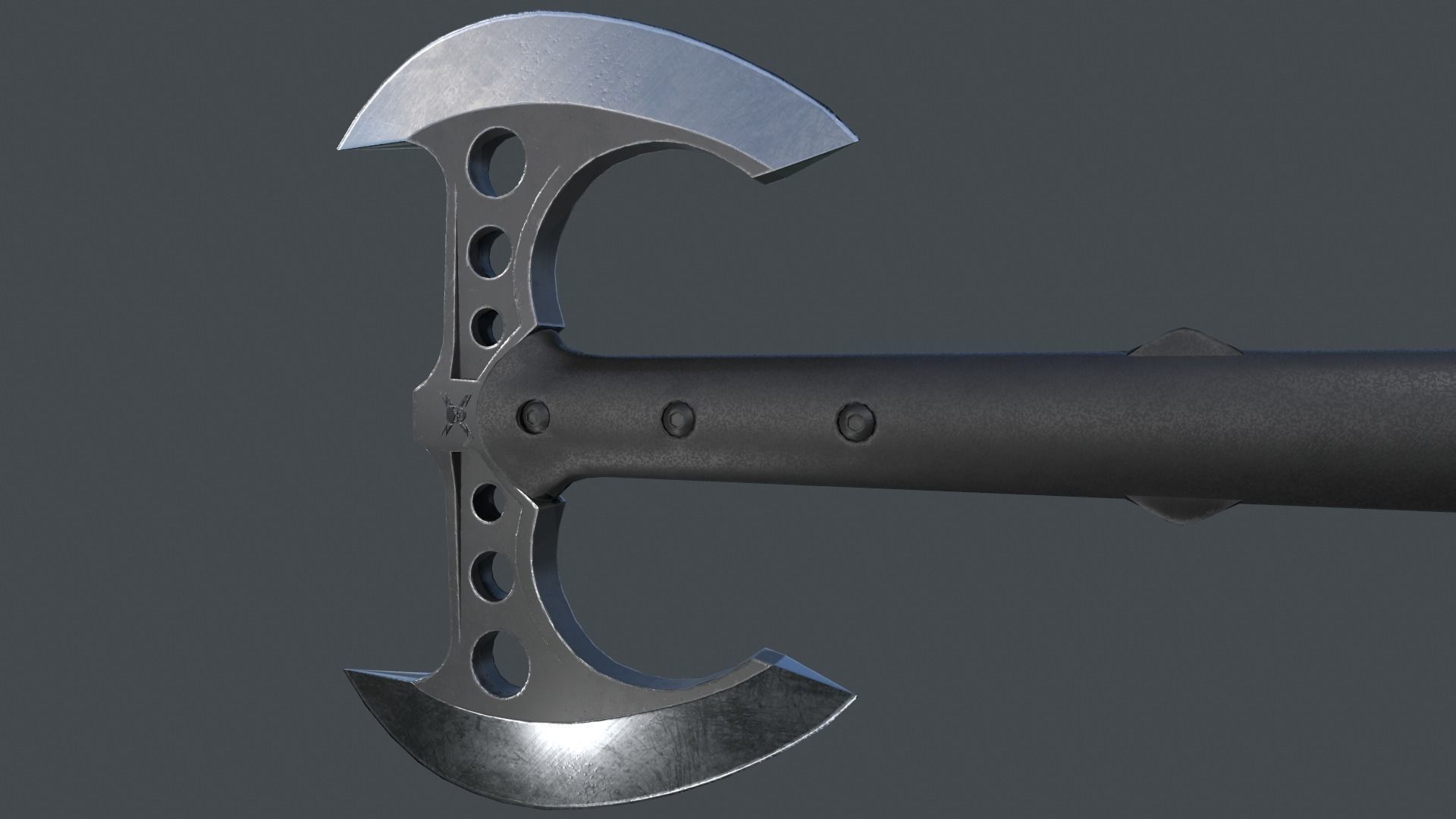 Tomahawk M48 Double Bladed Low-poly 3D model_4
