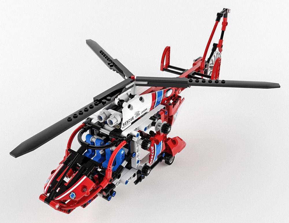 Lego Technic Rescue Helicopter 3D model_2