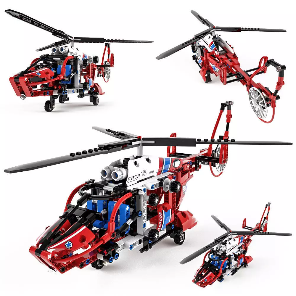 Lego Technic Rescue Helicopter 3D model_0