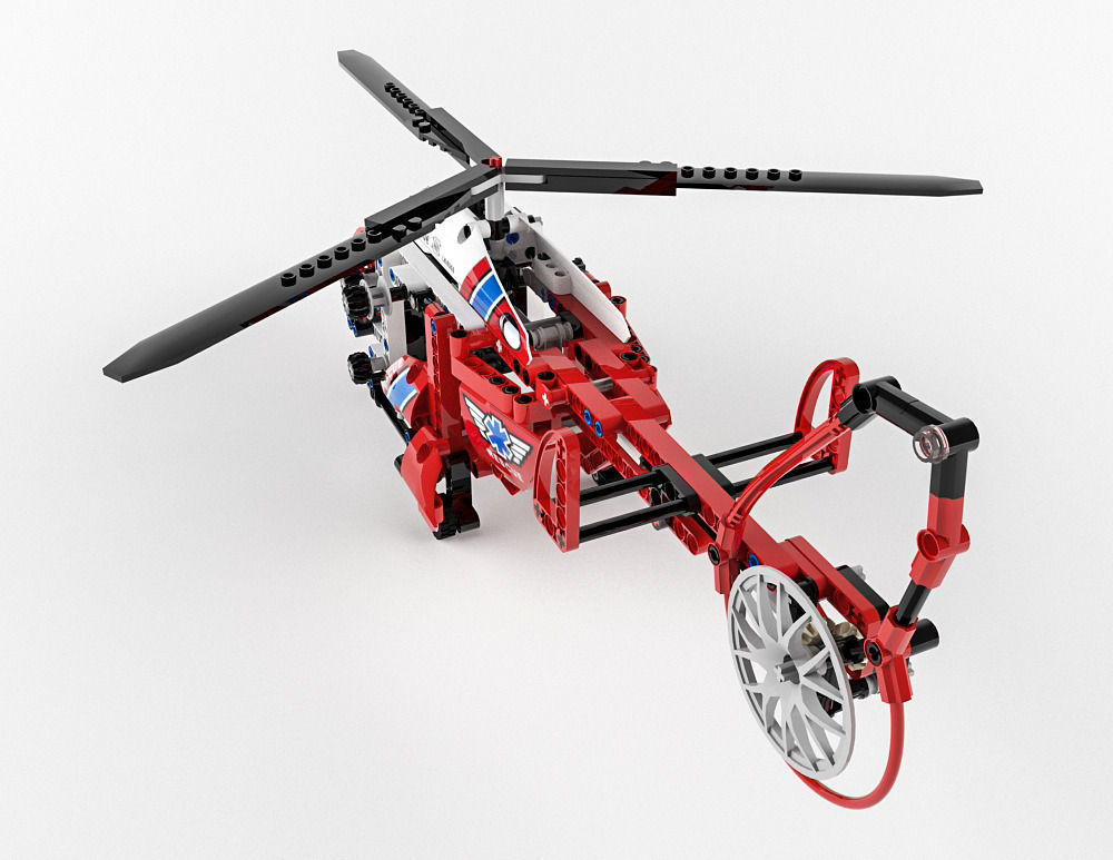 Lego Technic Rescue Helicopter 3D model_3