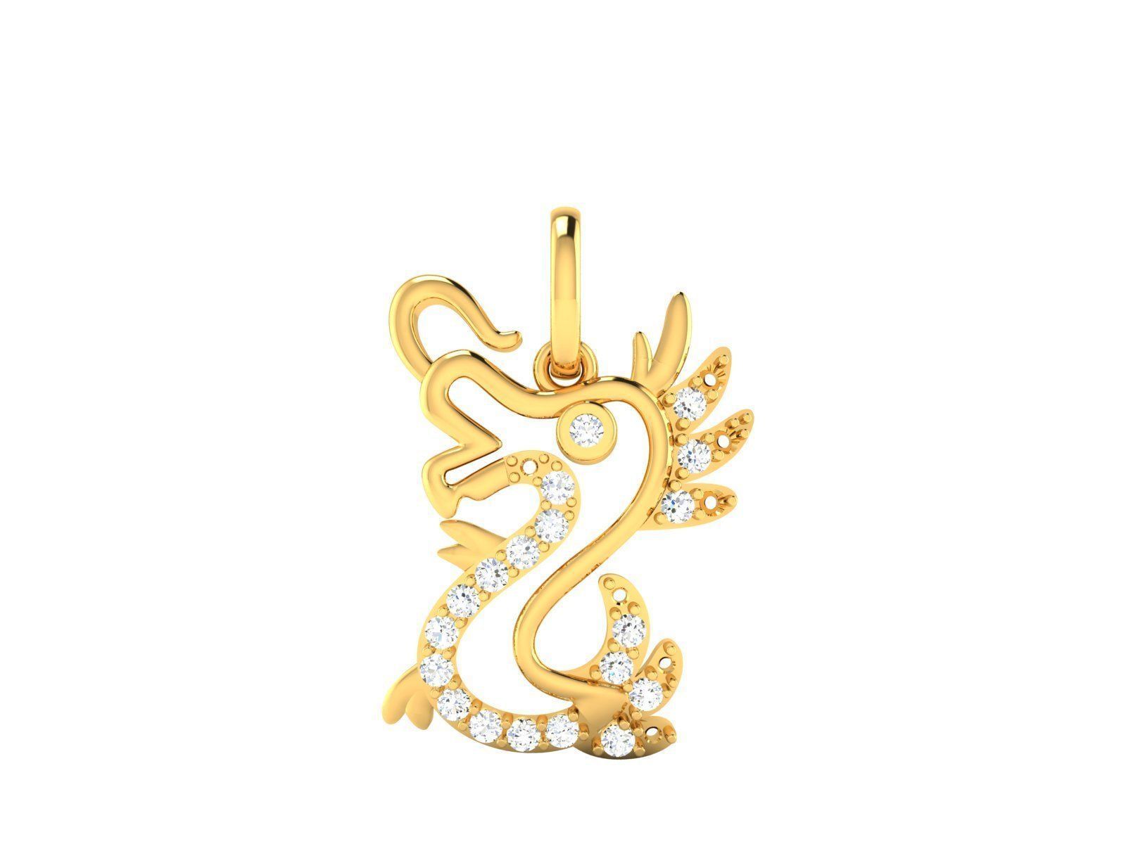 Women Seahorse pendant 3dm render detail 3D print model_7