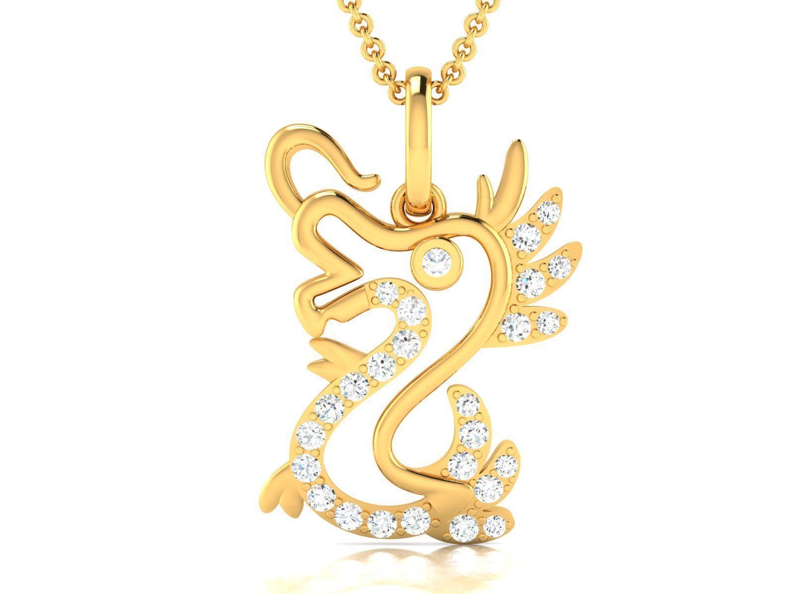 Women Seahorse pendant 3dm render detail 3D print model_3