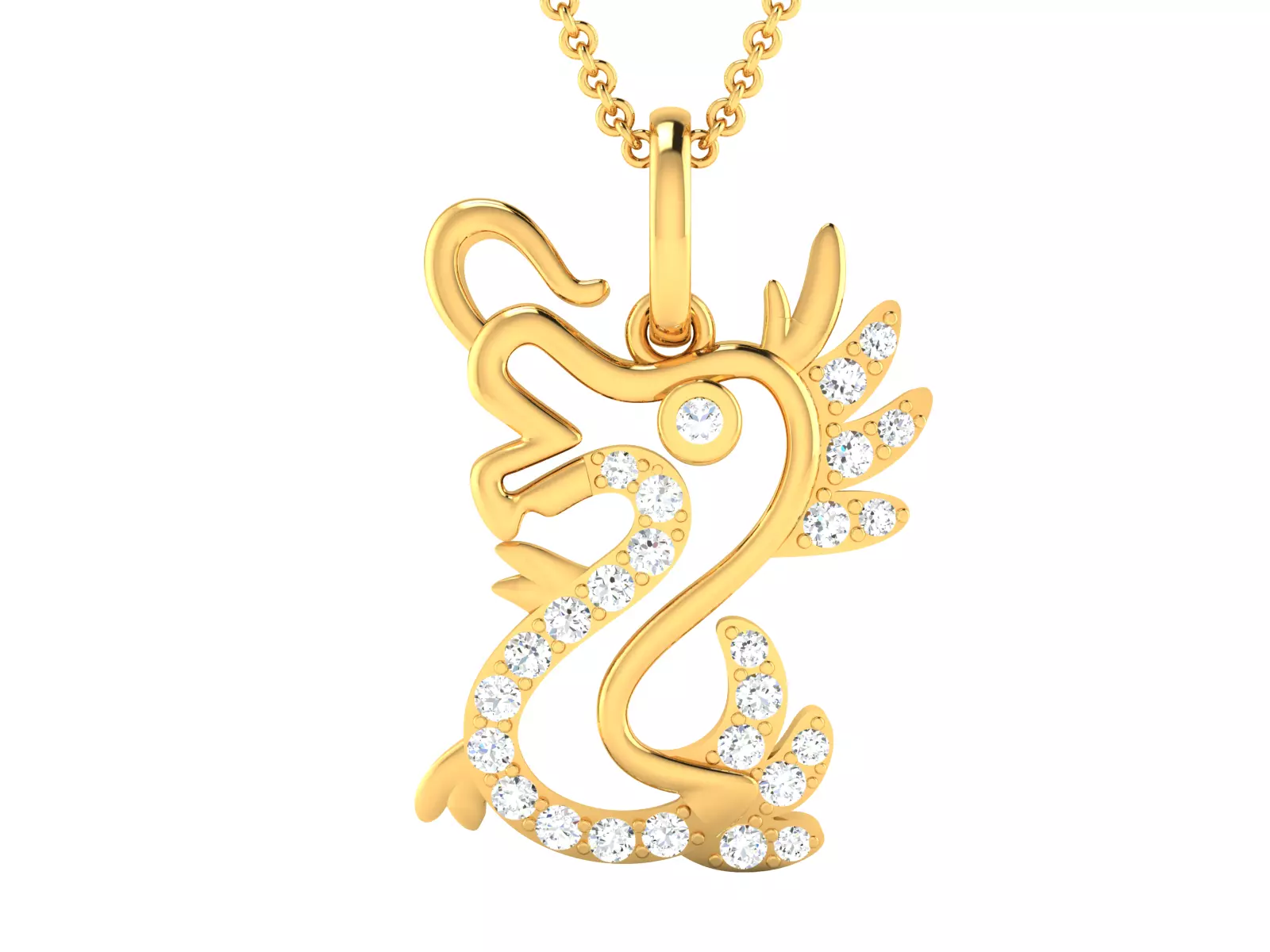 Women Seahorse pendant 3dm render detail 3D print model_0