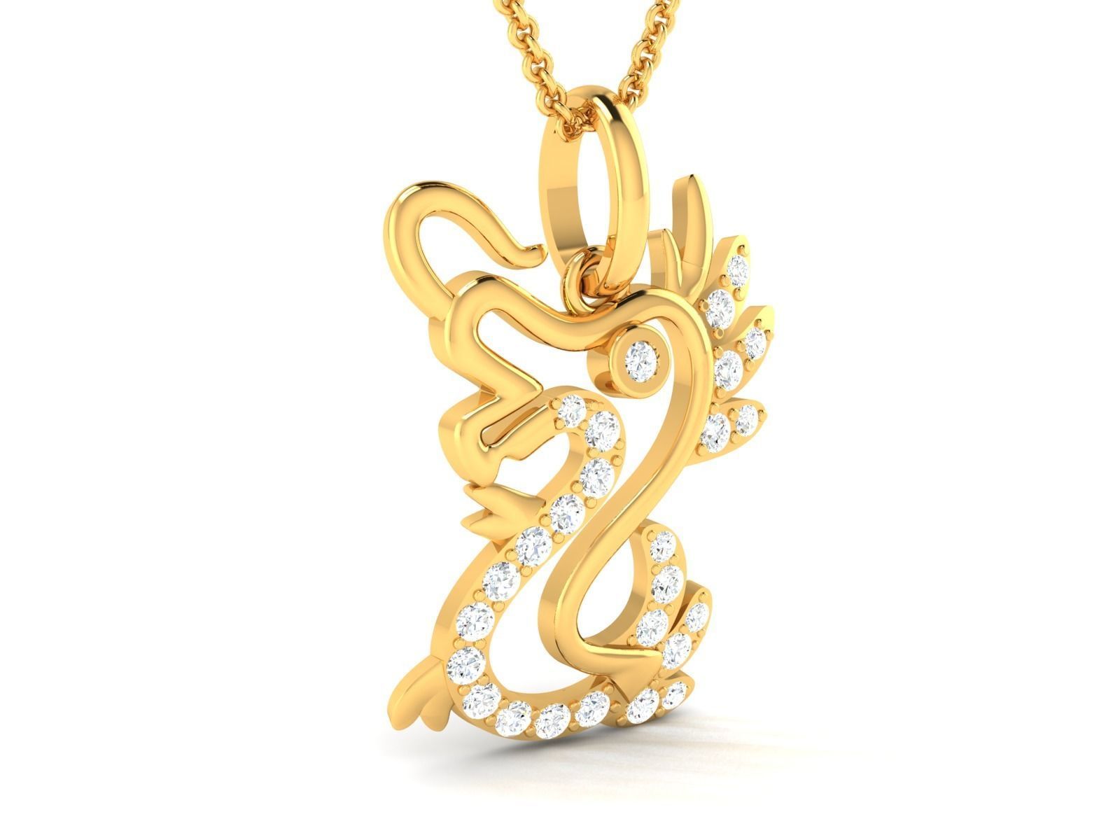 Women Seahorse pendant 3dm render detail 3D print model_2