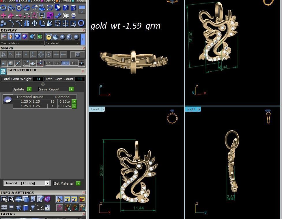 Women Seahorse pendant 3dm render detail 3D print model_8