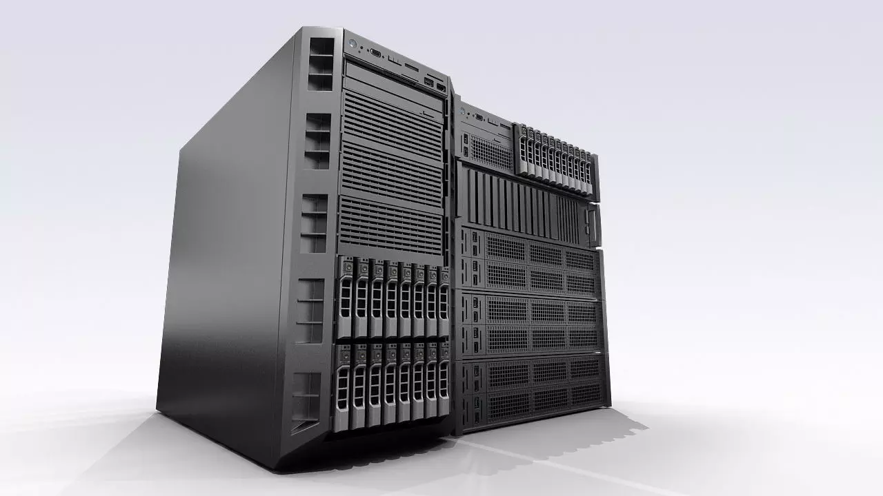 Dell servers Low-poly 3D model