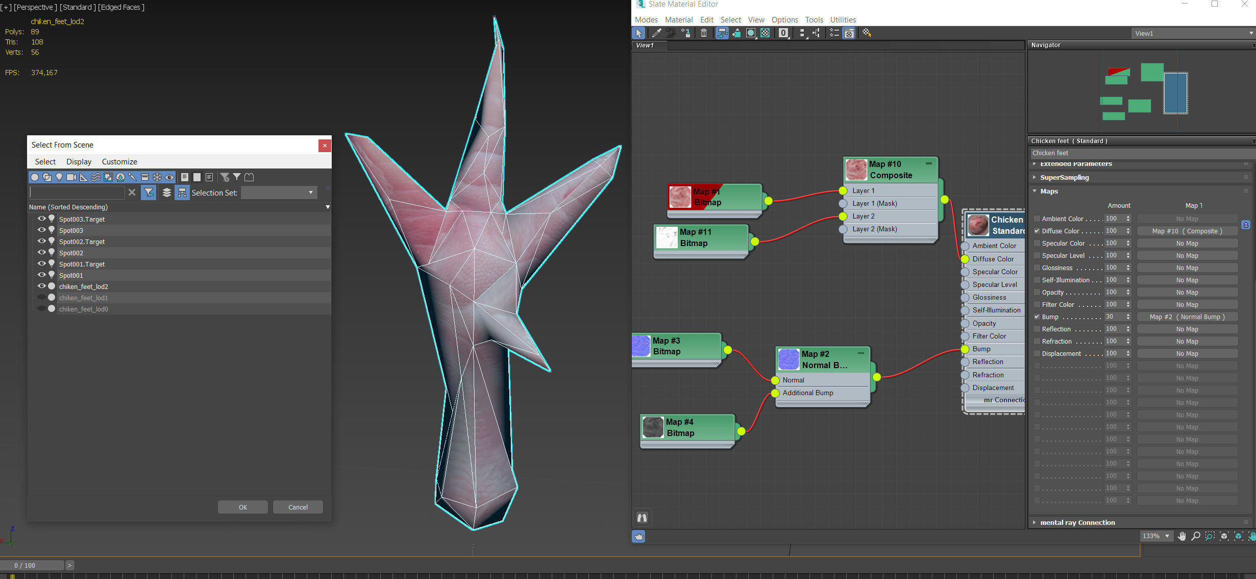 Raw Chicken feet 3dscan model Low-poly 3D model_52