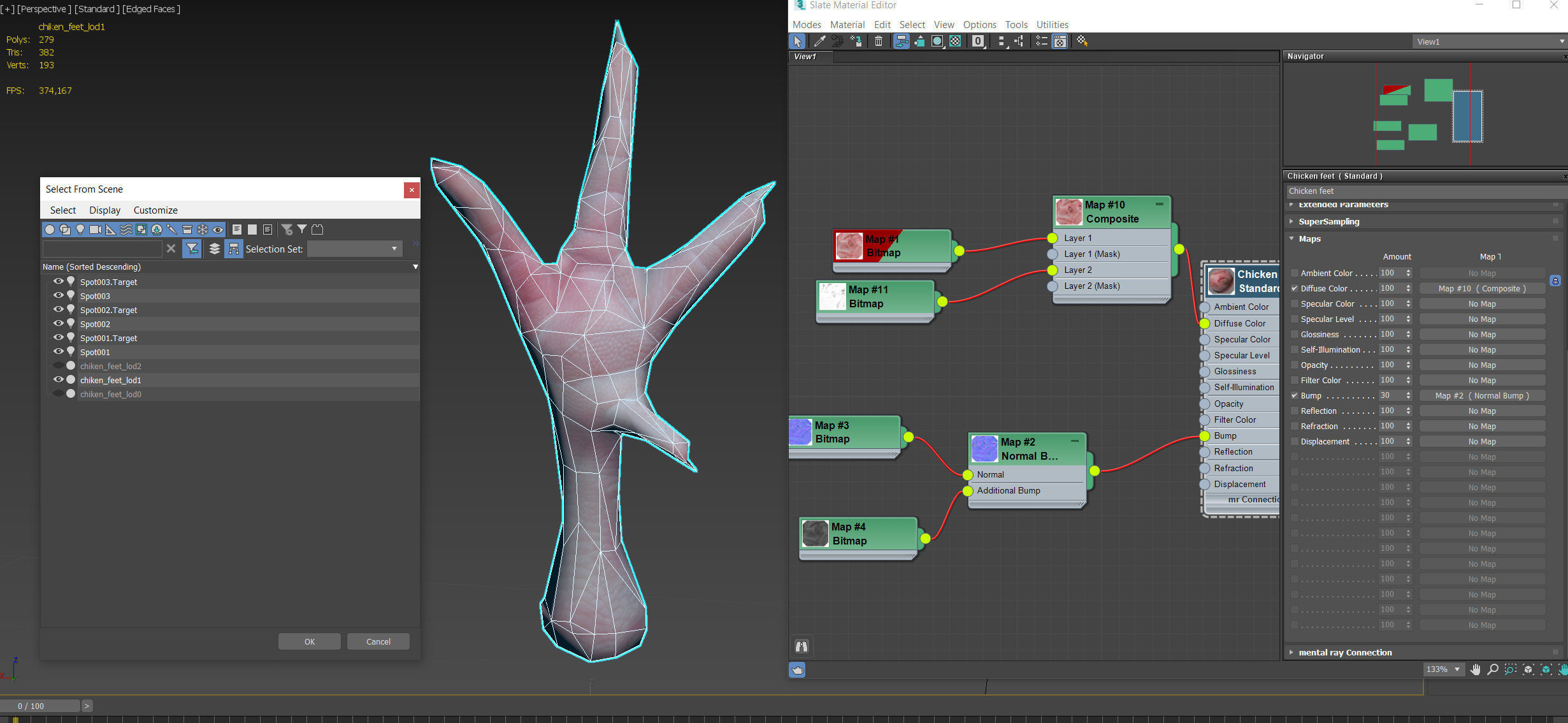 Raw Chicken feet 3dscan model Low-poly 3D model_53